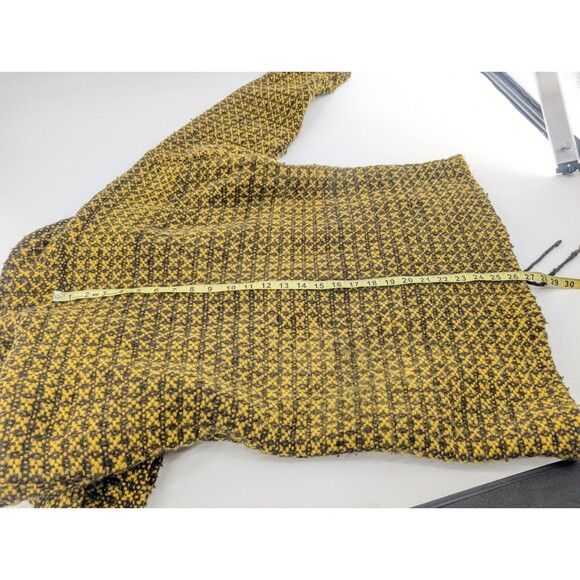 Ends Of The Earth 100% Wool Handmade in Ecuador Yellow Black Button Coat Size L - Picture 7 of 10